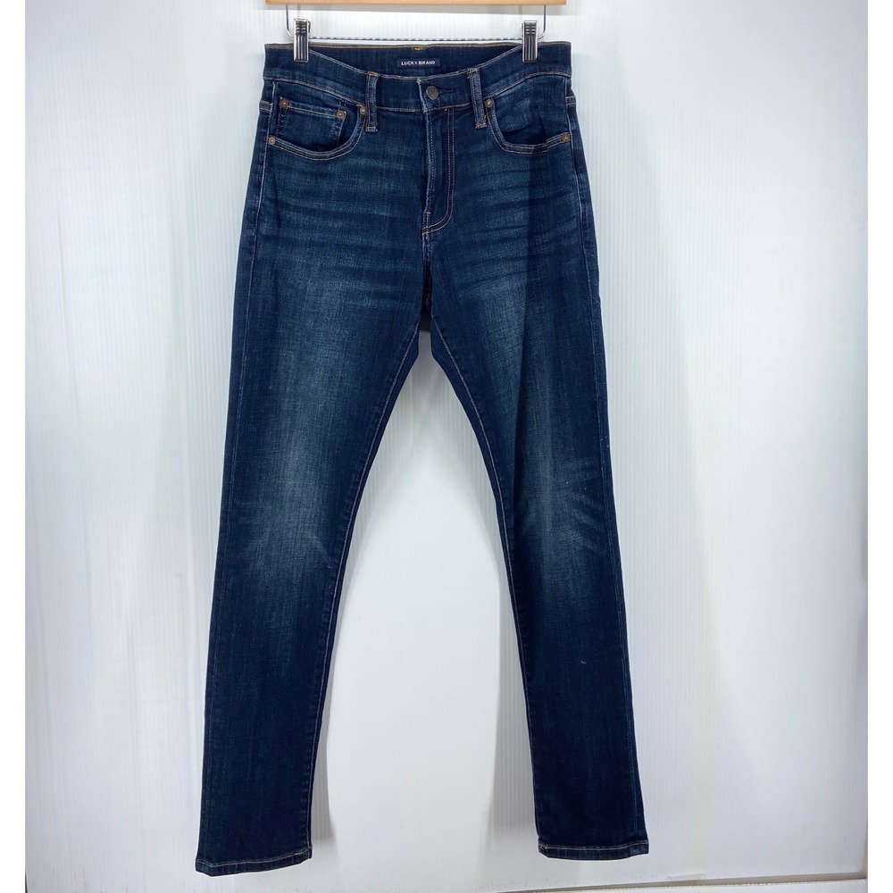 Lucky Brand 412 Athletic Slim Coolmax Blue Denim Jeans Mens 29x32 Actual 30x31